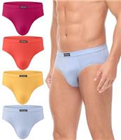wirarpa Men's Underwear Briefs Cotton Stretch Underpants Covered Waistband Pants No Fly 4 Pack