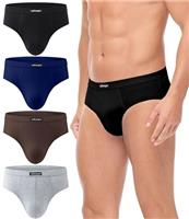 wirarpa Men's Underwear Briefs Cotton Stretch Underpants Covered Waistband Pants No Fly 4 Pack