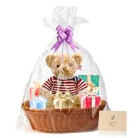 Boensi Gift Baskets Empty,38x28x12cm Gift wicker Basket with 1 x Hamper Basket, 4 x Bows, 1 x Cellophane Bags and 1 x Greeting Card