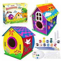 Heyzeibo DIY Birdhouse Kit for Kids, Wood Birdhouse Making Set - Build and Paint Your Own Birdhouse Arts Crafts for Girls Boys