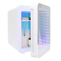 eklipt Mini Fridge for Bedrooms with AC/DC Powered, Quiet Mode, Small Skincare Portable Beauty Fridge with LED Makeup Mirror, Mini Fridge for Cosmetic, Office or Car