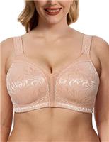 WingsLove Women's Full Coverage Plus Size Everyday Bra Minimizer Wireless Non Padded Wide Straps Comfort and Support for Large Bust