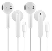 2 Pack USB C In Ear Earbuds, Wired Earphones for Apple iPhone 16/15 Series, Samsung Galaxy S23/S22/S21/S20/Ultra, Note 10/20, iPad - Hi-Fi Stereo Type C Headphones for Music and Calls (White&Black)