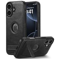 BinBoom Leather Case for iPhone 14 Case, Thin Flexible Soft Grip Luxury Cover, Protective Slim with Kickstand Shockproof Phone Cases Compatible with iPhone 14