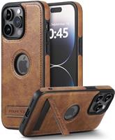 BinBoom Leather Case for iPhone 14 Case, Thin Flexible Soft Grip Luxury Cover, Protective Slim with Kickstand Shockproof Phone Cases Compatible with iPhone 14