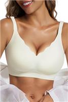 Vtelor Bras for Women Non Wired Seamless Wireless Push Up Bra Comfort Support Sleep Bralettes for Womens Ladies Soft Tshirt Padded Bra Regular and Plus Size