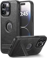 BinBoom Leather Case for iPhone 14 Case, Thin Flexible Soft Grip Luxury Cover, Protective Slim with Kickstand Shockproof Phone Cases Compatible with iPhone 14