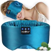 MUSICOZY Sleep Mask Headphones,100% Natural Mulberry Silk Eye Mask with Bluetooth Headphones for Luxury Sleep in Total Darkness,Perfect Headphone for Sleeping, Travel & Meditation,Insomnia