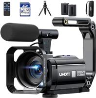 CAMWORLD Camcorder 4K 60fps with IR Night Vision Dual Lens 56MP Video Camera