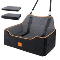 Dog Car Seat Large Medium - Sized Travel Pet Bed for Dogs Under 55 Lb or 2 Small Dogs,Safety Memory Foam Car Booster Seat with 2 Cushions& Safety Leashes,Large Travel Bed for Backseat