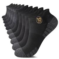 TUUHAW Trainer Socks 10 Pairs Cotton Ankle Socks Anti Blister Breathable for Running Sports for Men Women