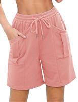 Aottori Women's Running Shorts High Waist Gym Lounge Shorts Summer Cotton Sweat Jogging Sport Workout with Pockets