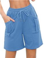 Aottori Women's Running Shorts High Waist Gym Lounge Shorts Summer Cotton Sweat Jogging Sport Workout with Pockets