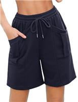 Aottori Women's Running Shorts High Waist Gym Lounge Shorts Summer Cotton Sweat Jogging Sport Workout with Pockets