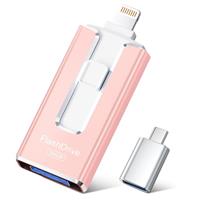 SUDEHO USB Stick, MFi Certified Lightning Memory Stick Stable Data Transfer, 4 in1 Flash Drive for iPhone/iPad/Android/PC