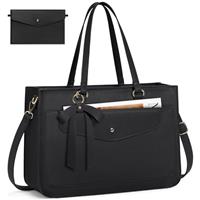 RAINSMORE Laptop Bags for Women 15.6 Inch Work Bag Laptop Tote Bags Business Briefcase with Clutch Ladies Handbag Large Computer Bag PU Leather