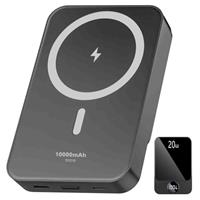 Magnetic Power Bank 10000mAh20W Fast Charging Portable Charger, Battery Pack with LED Display, Small USB-C Wireless Power Bank with Mag-safe for iPhone 16/15 Plus/Pro/Max,14/13/12 Series,Black