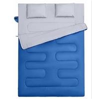 Warmiehomy Double Sleeping Bags for Adults with 2 Pillows, 300 GSM Waterproof 4 Season King Size Sleeping Bag, Waterproof Sleeping Bag with Carrying Bag for Indoor & Outdoor Use, Warm Camping Quilt