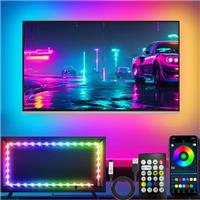 httpsmp LED Lights for TV, 5M LED Lights for 45-75 Inch TVs, RGB TV Backlight Behind, Music Sync Bluetooth APP/RF Remote Control Strip Lights USB Powered for Bedroom/Gaming