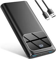 Power Bank High-Speed Charging 10000mAh, Portable Charger Dual Current Mode Phone Battery Pack with USB C Input & Output, PowerBank Triple 3A for iPhone iPad Samsung Xiaomi Android Long Life Recharge