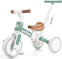 Tricycle for Toddlers 1-3 Year Olds, 5 in 1 Toddler Balance Bike with Removable Pedal, Push Trike Toys with Adjustable Pushrod for 2 3 4 5 Year Old Boys & Girls, Birthday Gifts