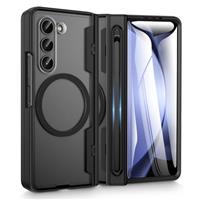 Doeshine for Samsung Galaxy Z Fold 6 Case with Magnetic Charging & Thinner S Pen Slot (No S Pen), Built-in Screen Protector & Hinge Protection, Translucent Hard Shockproof Cover for Fold 6