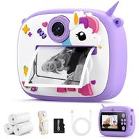 YOZISS Kids Camera Instant Print, 2 1080P HD Digital Camera for Kids, Kid Instant Print Camera with 32GB Card & 3 Rolls Paper, Birthday Gift for Boys Girls Age 3-12