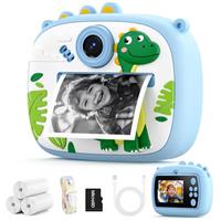 YOZISS Kids Camera Instant Print, 2 1080P HD Digital Camera for Kids, Kid Instant Print Camera with 32GB Card & 3 Rolls Paper, Birthday Gift for Boys Girls Age 3-12