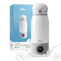 Bear Portable Milk Warmer for Travel, 3 Mins Fast Heating & 7 Times Long Battery Life, Precise Temperature Control Portable Bottle Warmer with Dual Heating Modes for Breastmilk & Water,500ml