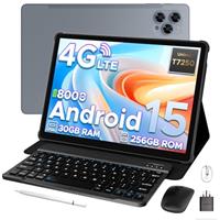 DOOGEE TAB G6 11 inch Android 15 Tablet, 30GB+256GB/2TB tablet with sim card slot, 8000 mAh & T7250 Octa Core Android Tablets, 4G LTE+Netflix+BT 5.0+GPS, Tablets with Keyboard, Pen, Mouse & Case