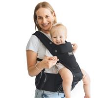 Momcozy Baby Carrier with Hip Seat, 2-in-1 Forward-Facing Carry for Active Babies, Detachable Hands-Free Infant Carrier up to 20kg, All Seasons Toddler Carrier Fits Waist Sizes up to 120cm, Black