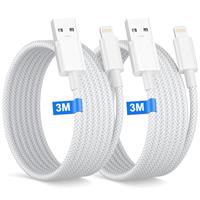 iPhone Charger Cable 3M 2Pack[Apple MFi Certified], USB to Lightning cable for Phone 14 13 12 Pro Max XR XS 8 7 6 5 SE iPad, Nylon Braided Long phone Charger cables iphone USB cable iphone Lead Wire