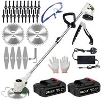 Cordless Grass Strimmer with Metal Blade 4.0Ah Battery and Fast ChargerPowerful Electric Garden Grass Trimmer Rechargeable Lightweight Yard Brush Cutter,Suitable for Gardens, Villas, Lawns