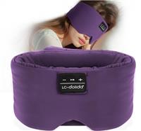 LC-dolida Bluetooth Sleep Mask Headphones, Luxurious Silk Eye Mask for Sleeping 100% Blackout Sleep Headphones with HD Speakers, Sleeping Headphones Birthday Gift for Women Men