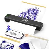 BORN4SHIP Tattoo Stencil Printer P84 A4 Thermal Tattoo Machine for Artists & Beginners, Bluetooth Stencil Printer Compatible with iOS, Android, PC Includes 10Pcs Stencil Papers