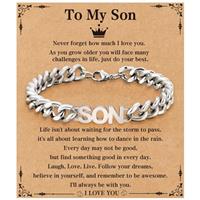Aretas Mens Bracelet Gifts for Dad Daddy Papa Son Men Boys Him Father Day Birthday Cuban Chain Bracelet Jewellery Gifts from Daughter Son