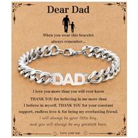 Aretas Mens Bracelet Gifts for Dad Daddy Papa Son Men Boys Him Father Day Birthday Cuban Chain Bracelet Jewellery Gifts from Daughter Son