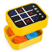 Anoawens Rechargeable Tic Tac Toe Game Box with 5 Fun Brain and Memory Games, Compact Handheld Puzzle Game Console, Portable Travel Game for All Ages 3+ (Green)