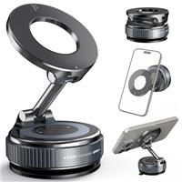 Cosicosy Vacuum Magnetic Phone Holder for Car, 360 Adjustable Car Phone Holder for Gym/Mirror/Smooth Surface, Suction Cup Phone Mount Compatible with iPhone Android and All Smartphones, White