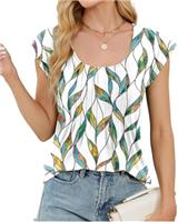 PICKLION Women's Short Sleeve Tops Summer Round Neck Blouse T Shirts for Women Ladies Casual Loose Fit Shirts Blouses
