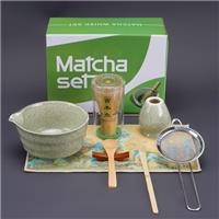 HMAZAE Matcha Whisk Set, 8pcs Ceremonial Grade Matcha Kit with Ceramics Bowl with Spout, Bamboo Whisk with Holder, Stainless Steel Sifter, Gift for Macha Lovers to Enjoy Making Tea