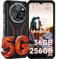 OUKITEL WP55 Rugged Smartphone 5G - Android 15, 36GB12+24 RAM+256 ROM, 11000mAh Rugged Phones, 6.6" FHD+ Display, 108MP Camera, IP68/69K Waterproof Phone, 5G Dual SIM/NFC/OTG/GPS, 2025 (Orange)
