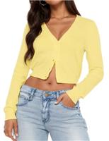 LACOZY Women Skinny Dupes Basic Solid Crop Tops Long Sleeve