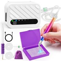AUTOPkio Electric Diamond Painting Pen, Vacuum Diamond Art Pens Without Wax, Rechargeable Long-Lasting Diamond Painting Accessories Tool with Storage Tray
