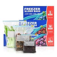 Zip Lock Food Storage Freezer Bags, TAIYUNWEI Reusable Sandwich Bags with Expandable Bottom-Freezer&Microwave Safe-Resealable for Sanwich, Fruit, Snack, Veggie, Grain, Meat