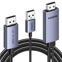 UGREEN Bi-directional HDMI to Displayport Cable 2M 4K@60Hz 2K@144Hz 1080P@240/120Hz Active DP HDMI HDR HDCP Adapter Compatible for PS5 PS4 Xbox Switch Laptop PC DVD Player TV Box Graphic Card Monitor