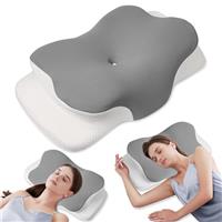 MULISOFT Memory Foam Pillow, Comfortable Pillow, Supportive Neck pillow, Ergonomic side sleeper pillow (blue)