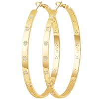 BMMYE Sterling Silver Hoop Earrings for Women Lightweight Silver Hoops Earrings with Heart Cubic Zirconia 30mm/40mm/50mm/60mm Gold Hoops