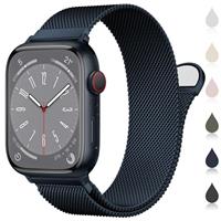 Original Milanese Loop Compatible with Apple Watch Straps 38mm 40mm 41mm 42mm 44mm 45mm 46mm 49mm Women & Men, Magnetic Clasp Adjustable Metal Bands for iWatch Series 10 9 8 7 6 5 4 3 2 1,Ultra,SE