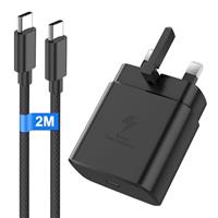 45W Samsung USB C Fast Charger for Samsung Galaxy S25/S25+/S25 Ultra/S24/S24 Ultra/S23/S23 Ultra/S22/S21/A55/A54/A15/A14, USB C Super Fast Charger with 2M Usbc to Type C Cable Charger Plug Charging